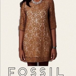 NWOT Brown Lace Fossil Dress